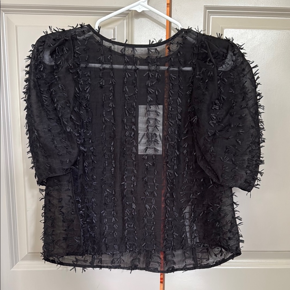 Zara Black Embellished Blouse